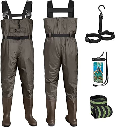 Croch Waders Pesca per uomo e donna, impermeabili, in PVC, nylon, con stivali in gomma, taglia 38-47