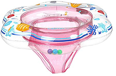 Baby Pool Float, Babysitz Boot Aufblasbarer Schwimmring Trainer Taille Pool Float, Badewanne Spielzeug Pool Zubehör für Kinder Kleinkinder,Pink