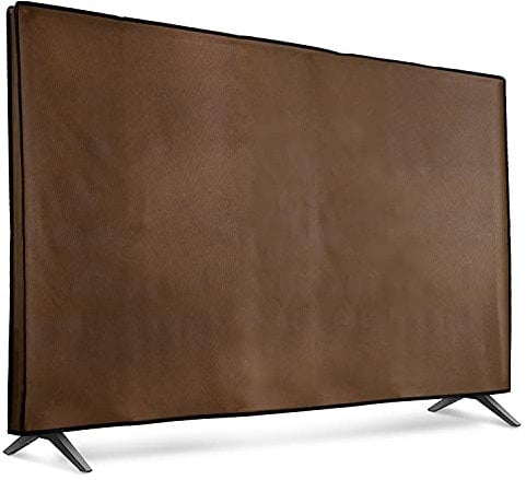 kwmobile Funda para Monitor 55 TV - Cubierta Protectora Textil para Pantalla de TV de Interior - marrón Oscuro