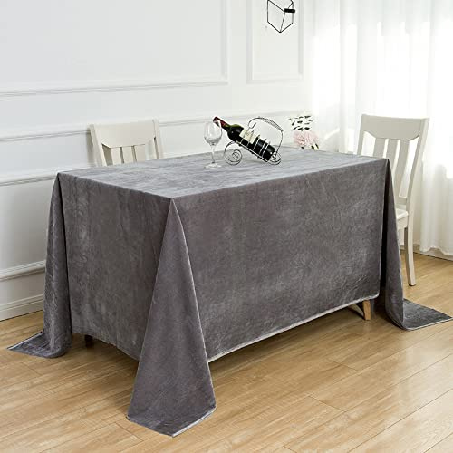 JIALIANG Tischdecke aus Samt - Waschbares Öltuch Tischtuch Öltuch Tischtuch Wachs Tischtuch,grau,160x320cm