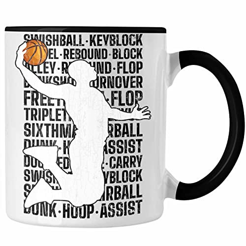 Trendation - Basketball Spieler Tasse Geschenk Basketball-Trainer Coach Geschenkidee (Schwarz)