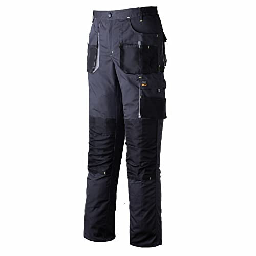 FORECO-T SBJS Pantaloni da Lavoro per Uomo | Pantaloni di Sicurezza | Cargo | Pantaloni da Lavoro | Pantaloni Antitaglio | Grigio-Nero-Grigio Chiaro | Taglia: 62