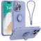 Galful Silicone Phone Case for iPhone 14 Pro with Wrist Strap Lanyard,Finger Ring Holder Magnet Car Holder Ultra Slim TPU Shockproof Protective Phone Case Cover for iPhone 14 Pro,Grey