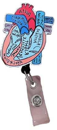 Ausweishalter einziehbar mit Clip für Krankenschwester Namensschilder Karte Herz Anatomie Krankenpflege Arzt Arbeit Büro Abzeichen