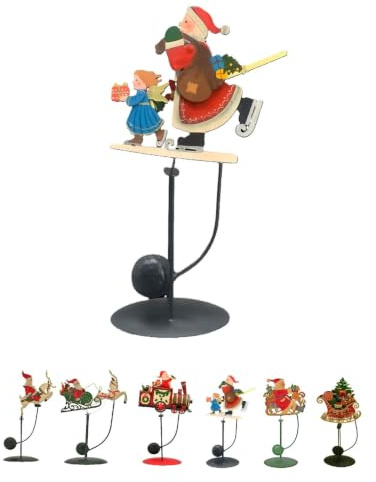 NETPROSHOP Weihnachten Wippen Nostalgie bewegliche Deko-Figuren aus Metall Höhe 29-38 cm, Auswahl:Engel