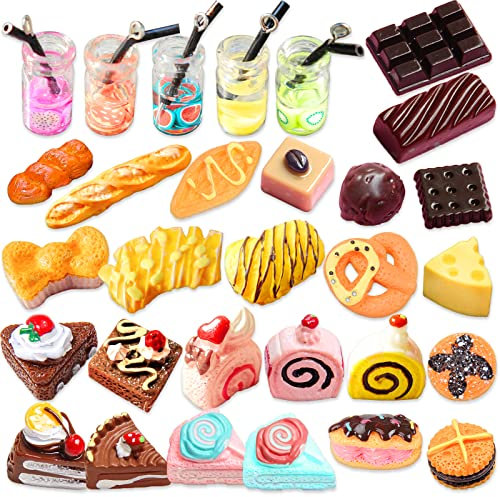 30 Stück Mini Food Getränke, Mini-Food-Getränke 1:12 Proportion Mini-Puppenhaus-Food-Accessoires Mini-Puppen-Spiele Mini-Puppen-Küche-Accessoires Kleine Tochter Erwachsene