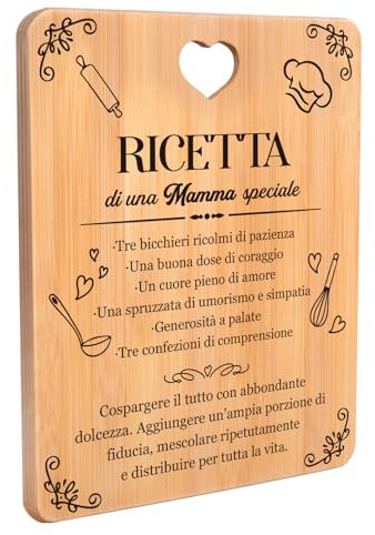 Regalo Mamma, Regalo Mamma Compleanno, Regalo per Mamma, Regalo per la Mamma nel 2025, Regalo Festa Della Mamma, Regali Mamma da Parte di Figlia Figlio, Tagliere in Bambù.