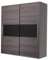 amuéblate online - Armario Dos Puertas Correderas con Altillo Baros para Dormitorios de Matrimonio o Individuales, Color Cambria - Grafito, Medidas: 180 cm (Ancho) x 208 cm (Alto) x 55 cm (Fondo)