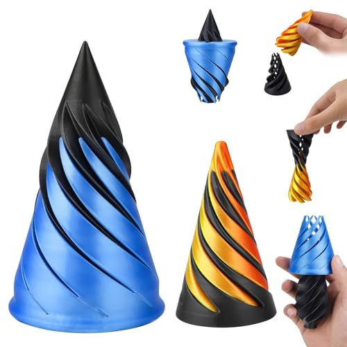 FOHYLOY Impossible Pyramid Passage Sculpture, 3D-Gedruckte Spirale Kegel Fidget Toy, Unmögliche Pyramiden-Durchgangsskulptur, Zappelspielzeug für Erwachsene Kinder (A)