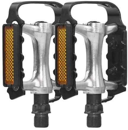 PJQUEKAIPJ Dom für fahrräder Lager Pedale Rennrad Pedal MTB Zubehör Aluminium Legierung Schwarz Silber Berg Fahrrad Teile Die radklemmer(Silver-02)