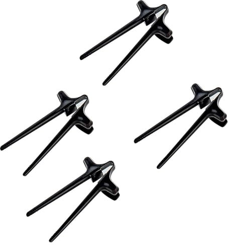4 palillos de dedo, palillos reutilizables para aperitivos, pinzas para alimentos, palillos de dedo de plástico para jugadores, accesorios de juego para el hogar (negro)