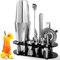 FoiiLiio 12 pezzi cocktail set kit in Acciaio Inox,Boston Shaker Cocktail Set,Kit Barman 750 Ml,Professionale Kit Barman Completo,professionale barman set,Set Cocktail Professionale