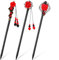 Wanmu 3 Pcs Wooden Hair Chopsticks Chinese Wood Hair Sticks Retro Wooden Hairpins Chinese Classic Floral Hairpins Vintage Tassel Handmade Flower Japanese Accessories for Women (Red)