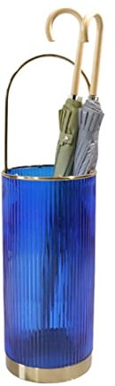 JFUNANQH Porte-Parapluie cylindrique en Verre, Seau de Rangement pour parapluies, Porte-parapluies pour entrée, Maison, Bleu, 24 x 78 cm