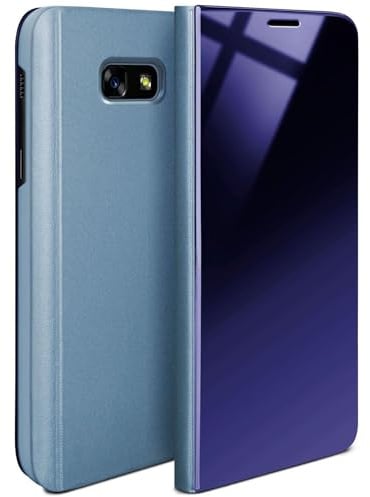 moex Void Case für Samsung Galaxy A5 (2017) Hülle in Hochglanz Optik, Clear View Cover Spiegelhülle, Flip Case 360 Grad Schutzhülle mit Spiegel, Rundumschutz Handyhülle, Türkis