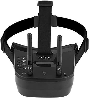 Tonysa 5,8 GHz Mini FPV Brille 3 Zoll 40 Kanal FPV Video Headset Brille 480 * 320 LCD Bildschirm mit doppelten RP SMA Antenne/1200 mAh Batterie für FPV Racing Drone Quadcopter