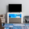 Meuble TV LED en MDF avec 5 Compartiments de Stockage sur Salle de Séjour, Salon et Chambre à Coucher, 100 x 35 x 65 cm (Gris)
