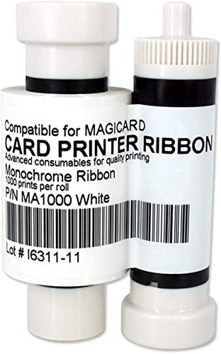 MA1000K weißes Farbband, kompatibel mit Magicard Pronto Enduro3E Rio Pro Magicard 300 Magicard 600 Druckern, 1000 Bilder