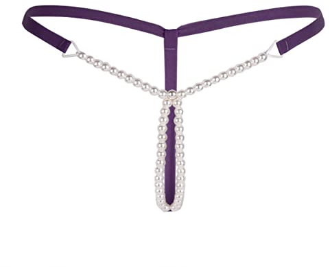 Freebily Tanga Donna Sexy Hot Rosso/Bianco/Nero Perizoma Aperto Dietro Lingerie Sexy Hot per Sesso G-String Micro Slip Bikini Thong SGAMBATO Stringa Vita Elastica Viola Taglia Unica