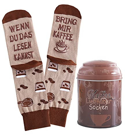 Lucadeau Geschenke für Frauen, Socken Geschenk mit anti-rutsch Kaffee Spruch,Wenn Du das lesen kannst bring mir Kaffee, 30. 40. 50. Geburtstagsgeschenk für Mama Schwester Freundin Lehrerin