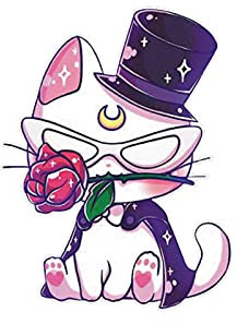 ALTcompluser Anime Autoaufkleber Sailor Moon Car Sticker Auto Fenster Tuning Vinyl Aufkleber(Artemis 14x10 cm)