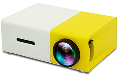Mini Projector, 1080P LED 800 lumens 3.5mm Audio 320x240 Pixels HDMI USB Mini Projector Home Media Player, Can Read U Disk, Mobile Hard Disk, Tf Card, AV Cable with Dvd, Set-top Box,Yellow