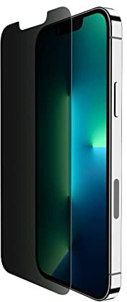 Belkin Protection d'écran Tempered Glass Privacy pour iPhone 14, 13 et 13 Pro (surface traitée avec revêtement anti-traces de doigts et pose sans bulles d'air, support d'alignement Easy Align inclus)