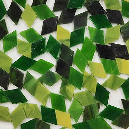 Mosaiksteine 100 Teile/los Kristallglas Mosaikfliese handgemachtes kreatives Material for Kinder DIY. Craft Superpies Mischfarbe Mini-Mosaikfliese Mosaiksteine zum basteln (Color : Light Green)