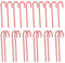 24 Stück Plastik Zuckerstangen Weihnachtsbaumschmuck Deko Baumbehang Anhänger Zuckerstangen Candy Canes Ornament Zuckerstangen zum Hängen Zuckerstangen aus Kunststoff für Weihnachtsbaum Deko (Rot)