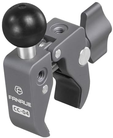 FANAUE Support de guidon solide avec boule de 2,5 cm pour rails de 1,3 cm à 5,1 cm de diamètre, compatible avec les supports RAM Mounts B Size Double Socket Arm et support de téléphone pour vélo moto