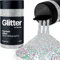 Hemway Premium Glitter Shaker - Silver Holographic | Chunky Metallic Flake Sequins for Resin & Epoxy Crafts | Craft Supplies for Tumblers, Festival, Hair, Face, Body, Eye & Nail Art | 130 g