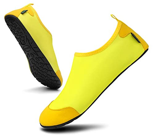 SAGUARO Badeschuhe Herren Wasserschuhe Damen rutschfest Strandschuhe Weich Leichte Schwimmschuhe Bequeme Aquaschuhe für Männer, Gelb 40/41EU