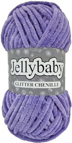 Cygnet Jellybaby Glitter Chenille Chunky Knitting Yarn (French Violet 021)