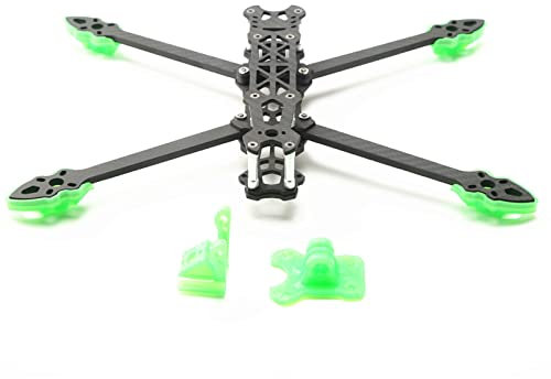Mark4 7 Zoll 295 mm mit 5 mm Arm Quadrocopter Rahmen 3K Kohlefaser 7'' FPV Freestyle Fernbedienung Renndrohne mit grünen Druckteilen für DIY FPV