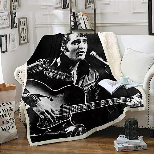Zbeiba Flauschige Decke Kuscheldecken Couchdecke,Doppelseitiger Flanell Decke Geeignet für Rock 'n' Roll Fans,Super Weiche Schlafdecke（#7,180x220cm）
