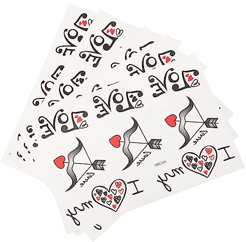 FRCOLOR 5 Blätter Tattoo-aufkleber Zum Valentinstag Falsches Herz Valentinstag Aufkleber Valentinstag Körperaufkleber Romantische Körperaufkleber Amor Europäische Mode Papier Liebhaber