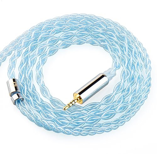 KBEAR ST6 In Ear Monitors upgrade cable 4N 4 Core Silver-Plated OFC IEM HiFi In Ear Earphone Wired Cable MMCX for TIN T2PRO SE535 SE315 SE215 SE425 Timeless (2.5MM, MMCX, Blue)