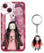 ALcoRy Anime Phone Case Compatible with iPhone 13 Pro Max, Cute Nezuko Cartoon Case with Kawaii Keychain，Soft TPU Protective Cover for Girls Boys Kids (13PM, Ne)