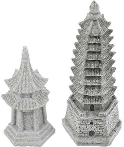 HOMSFOU 2 Stücke Mini Statue Miniatur Landschaft Ornament Garten Decor Miniatur