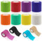 WuGU 12 Rollen Selbstklebender Verband, Haftbandage Selbstklebend, Elastische Binde, Selbsthaftende Bandage, Geeignet für Stretch Sportler, Handgelenk, Fingern, Pet (12 Farben 5 cm x 4,5 m)