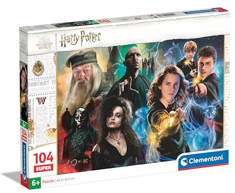 Clementoni Jigsaw Puzzle Harry Potter 104 Pieces - Supercolor Puzzle For Children Age 6+, Cartoon, Hogwarts, Gift For Boy/Girls, Puzzle For Kids, Made In Italy, 25775