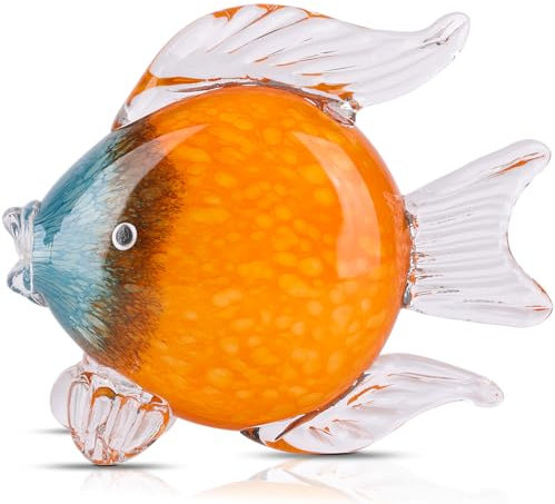Figuras grandes de peces de vidrio soplado a mano, estatua y escultura para decoración del hogar, pisapapeles de cristal de mar tropical de Murano para escritorio, acuario de vidrio, decoración