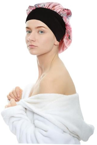 LIFKOME Satin Schlafhaube Für Damen Verstellbare Nachtmütze Kosmetik Und Make-up-haube Komfortabel Und Atmungsaktiv Für Schlafen Gesichtsreinigung