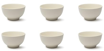 Excelsa Fashion White Set 6 Scodelle/Ciotole Bianche, Ceramica Stoneware, Capacità 600 Ml., Diametro 14 Cm.