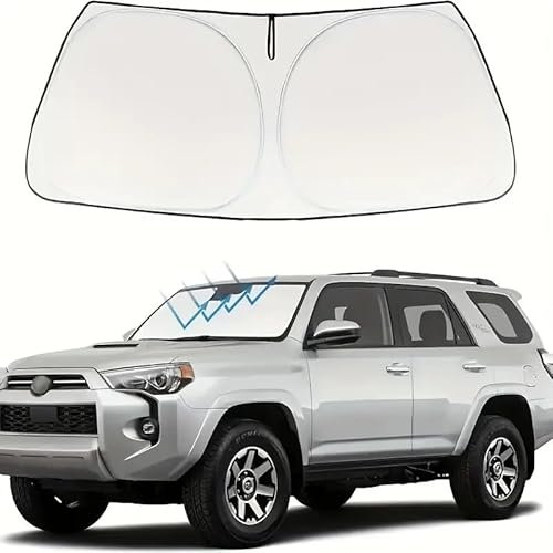 145 * 80cm Sonnenschutz Auto Frontscheibe, Faltbar Sonnenschirm Innen, UV-Schutz Auto Sonnenblende für die Windschutzscheibe, für Die Meisten Autos und SUV (Silbernem Reflektierendem)