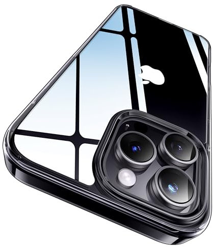 CASEKOO 2024 Crystal Clear Designed for iPhone 16 Pro Max Case, [Never Yellow] [Exceeds Military-grade Protection] Shockproof Protective Phone Case Thin Slim Cover for iPhone 16 Pro Max, Black