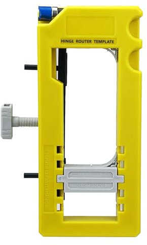 Plastic Door Hinge Jig for 3-5in Hinge Length with Storage Space, Depth Gauge, 3-5in Mortise Guide, Non Slip Pads, Adjustable Size for Woodworking & Door Hinge Template Mortiser