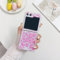 Transparente Handyhülle mit glitzerndem Leopardenmuster für Samsung Galaxy Z Flip 5 Flip5 5G, transparente Rückseite aus Hartplastik, Pink, für Galaxy Z Flip5