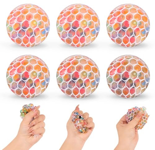 URHRHU 6 X Stress Balls 5.5cm Hand Therapie Bälle, Squeeze Ball zu entspannen, Antistressball, für Kinder Erwachsene ADHS, Angst, OCD Angst abbauen und Beruhigung
