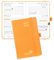POPRUN Taschenkalender 2025 2026 Klein Hardcover, ca. A6 (16 x 10,5 cm) - Kalender 2025 2026 Klein (Aug.2025-Dez.2026) - Wochenplaner 1 Woche 2 Seite mit Innentasche - Orange